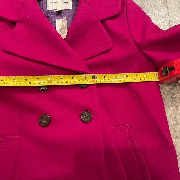 Banana Republic Fuchsia Double-Breasted Pea Coat - Picture 9 of 12